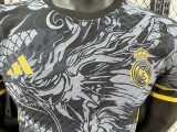 24/25 RMA Grey  Dragon  Special Edition Player Version Soccer Jersey（黄色袖边）