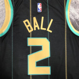 22/23 HORNETS BALL #2 Black City Edition Top Quality Hot Pressing NBA Jersey