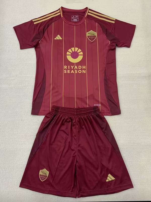24/25 Roma Home Kids Soccer Jersey