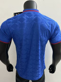 25/26 Man Utd Pattern Special Edition Blue Player Version Soccer Jersey(橙色胸花）