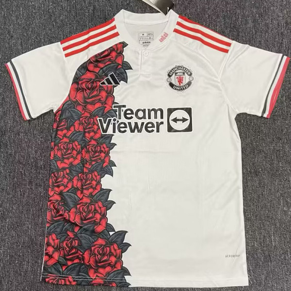 25/26 Man Utd Rose WhiteSpecial Edition  Fans Soccer Jersey