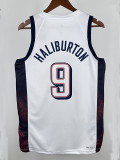 2024 Olympic Game USA HALLIBURTON # 9 White Basketball Jersey