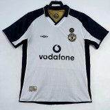 2001/2002 Man Utd 100th Centenary Gold White Two-Sided Retro Soccer Jersey