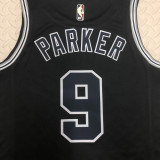 22/23 SA Spurs PARKER #9 Black Top Quality Hot Pressing NBA Jersey (Retro Logo)