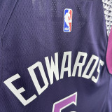Timberwolves EDWARDS #5 Black Purple Edition Top Quality Hot Pressing NBA Jersey