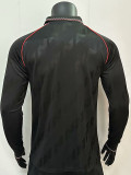 Man Utd Black Leisure  Long Sleeve Retro Soccer Jersey(长袖）