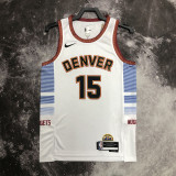 22/23 Nuggets JOKIC #15 White City Edition Top Quality Hot Pressing NBA Jersey