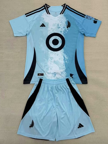 25/26 Minnesota United Away Kids Soccer Jersey(带章）