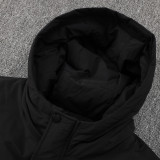 24/25  Napoli Black Hooded Cotton Coat