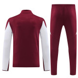 24/25  Bayern Bordeaux  Kids Half Pull Tracksuit  (童装、半拉链)