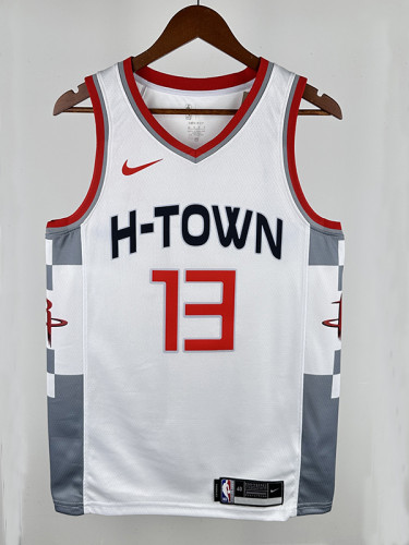 19/20  ROCKETS Harden #13 White Top Quality Hot Pressing NBA Jersey (City Edition)城市版