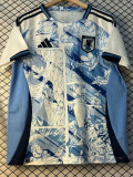 2024 Japan White Blue  Anime version Fans Soccer Jersey