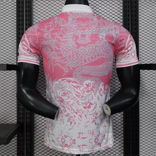 25/26 RMA  Dragon Pattern Pink White Player Version Soccer Jersey