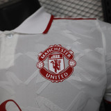 25/26 Man Utd White Special Edition Player Version Soccer Jersey翻领