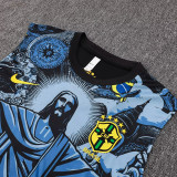24/25  Brazil Black Christ statue top and shorts suit