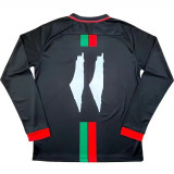 24/25 Palestine Black Arabic Version Long Sleeve Fans Soccer Jersey(背带图）