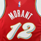 24/25 Grizzlies MORANT #12 Red City Edition Top Quality Hot Pressing NBA Jersey