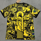 25/26 Brazil Christ Statue Special Edition Gold Fans Soccer Jersey