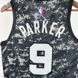 Sa Spurs PARKER # 9 Camouflage Top Quality Hot Pressing NBA Jersey