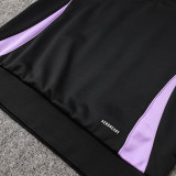 24/25 Germany Black Hooded  Half Pull Tracksuit(Add Fluff)  (半拉链、加绒F600)