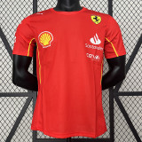2024 F1 Formula One Ferrari Red Racing Suit (圆领、左肩带DX广告)