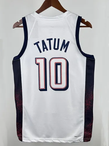 2024 Olympic Game USA TATUM # 10 White Basketball Jersey