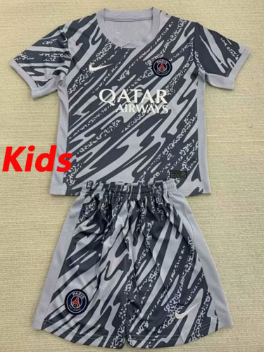 24/25  PSG Grey Goalkeeper Kids Soccer Jersey(儿童）