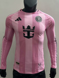 25/26 Inter Miami Home  Long Sleeve Player Version Soccer Jersey