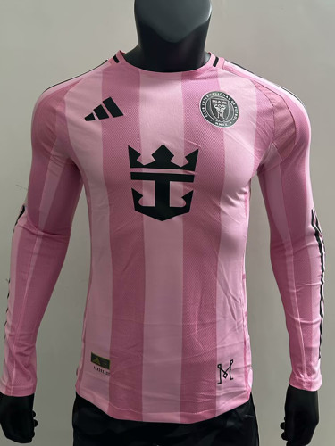 25/26 Inter Miami Home  Long Sleeve Player Version Soccer Jersey