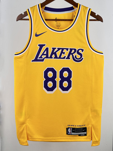 22/23 LAKERS LAKERS #88 Yellow Top Quality Hot Pressing NBA Jersey(圆领)