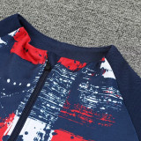 24/25 PSG Sapphire Blue Inkjet  Kids Half Pull Tracksuit  (童装、半拉链)