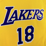 22/23 LAKERS KAZUHA #18 Yellow Top Quality Hot Pressing NBA Jersey(圆领)