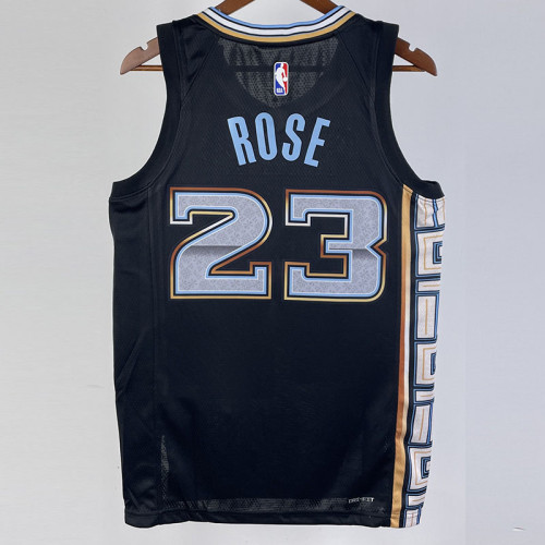 22/23 Grizzlies ROSE #23 Black City Edition Top Quality Hot Pressing NBA Jersey
