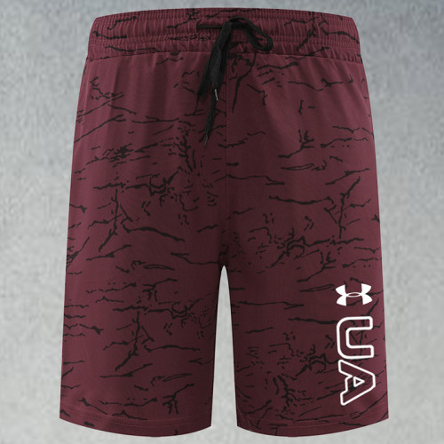2025 RF-M569 Maroon  Cracked Digital Printed Casual Fitness Shorts带UA字样