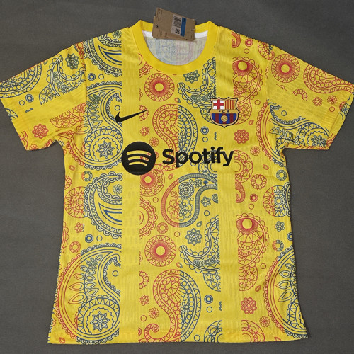 25 /26 BAR Yellow Special Edition Player Version Soccer Jersey(黑色spotify)