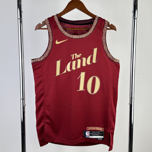 23/24 Cleveland Cavaliers GARLAND #10 Red City Edition Top Quality Hot Pressing NBA Jersey