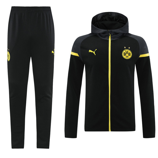 2024 Dortmund Black Hoodie Jacket Tracksuit#01