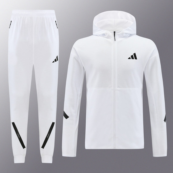 24/25 NM05 White Hooded Jacket Tracksuit