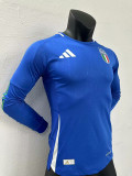 2024 Italy Home  Long Sleeve  Player Version Soccer Jersey