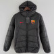 24/25 BAR Black Hooded Cotton Coat连帽棉衣