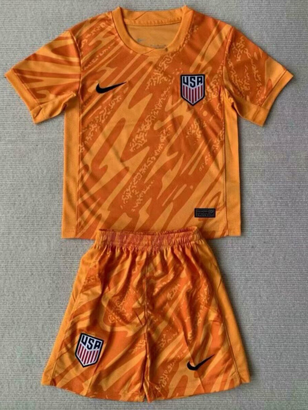 24/25 USA Orange Goalkeeper Kids Soccer Jersey