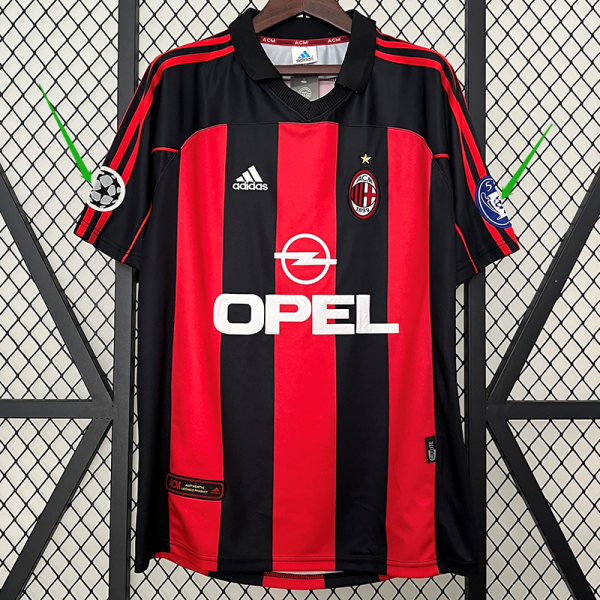 2000/2001 ACM Home Retro Soccer Jersey(左带5大耳杯、右带UC臂章)
