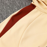 24/25 BAR Khaki Hooded  Half Pull Tracksuit(Add Fluff)  (半拉链\加绒F605)