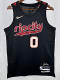 23/24 Trail Blazers LILLARD #0 Black City Edition Top Quality Hot Pressing NBA Jersey