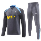 24/25 TOT Grey Player version Half Pull Tracksuit  (球员版、半拉链)