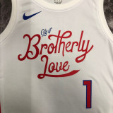 22/23 76ERS HARDEN #1 White City Edition Top Quality Hot Pressing NBA Jersey