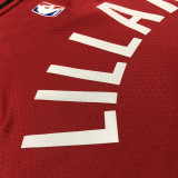 Trail Blazers LILLARD #0 Red Trapeze Edition Top Quality Hot Pressing NBA Jersey