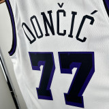 22/23 LAKERS DONCIC'#77 White City Edition Top Quality Hot Pressing NBA Jersey(V领）