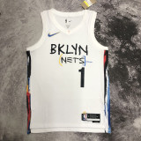 22/23 NETS BRIDGES #1 White City Edition Top Quality Hot Pressing NBA Jersey
