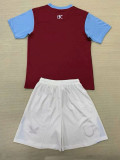 24/25 Burnley FC Home  Kids Soccer Jersey(胸前带DUDE)